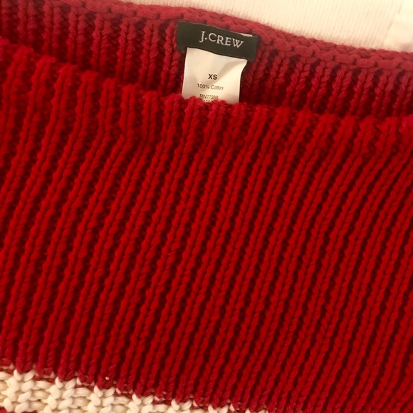 JCrew Sweater - - Red + White Chunky Knit - Picture 2 of 2